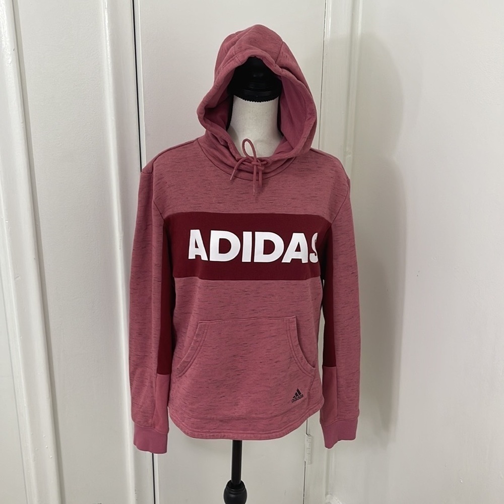 adidas  long sleeve hoodies sweater M — pink